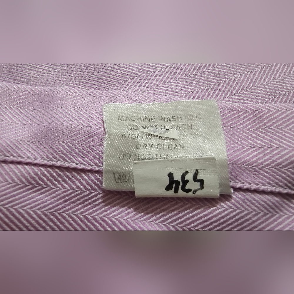 Emanuel Berg Men's Custom Button-down Pink Cotton Dress Shirt Size 45 - Picture 8 of 11